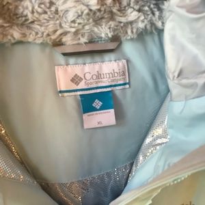 NWT Womens XL COLUMBIA OMNI-TECH COAT JACKET LIGHT BLUE WARM!!